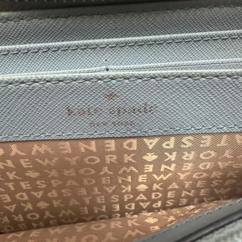 Kate Spade Laurel Way Neda Wallet Cloudcover Zip Around Wallet Dusty Blue